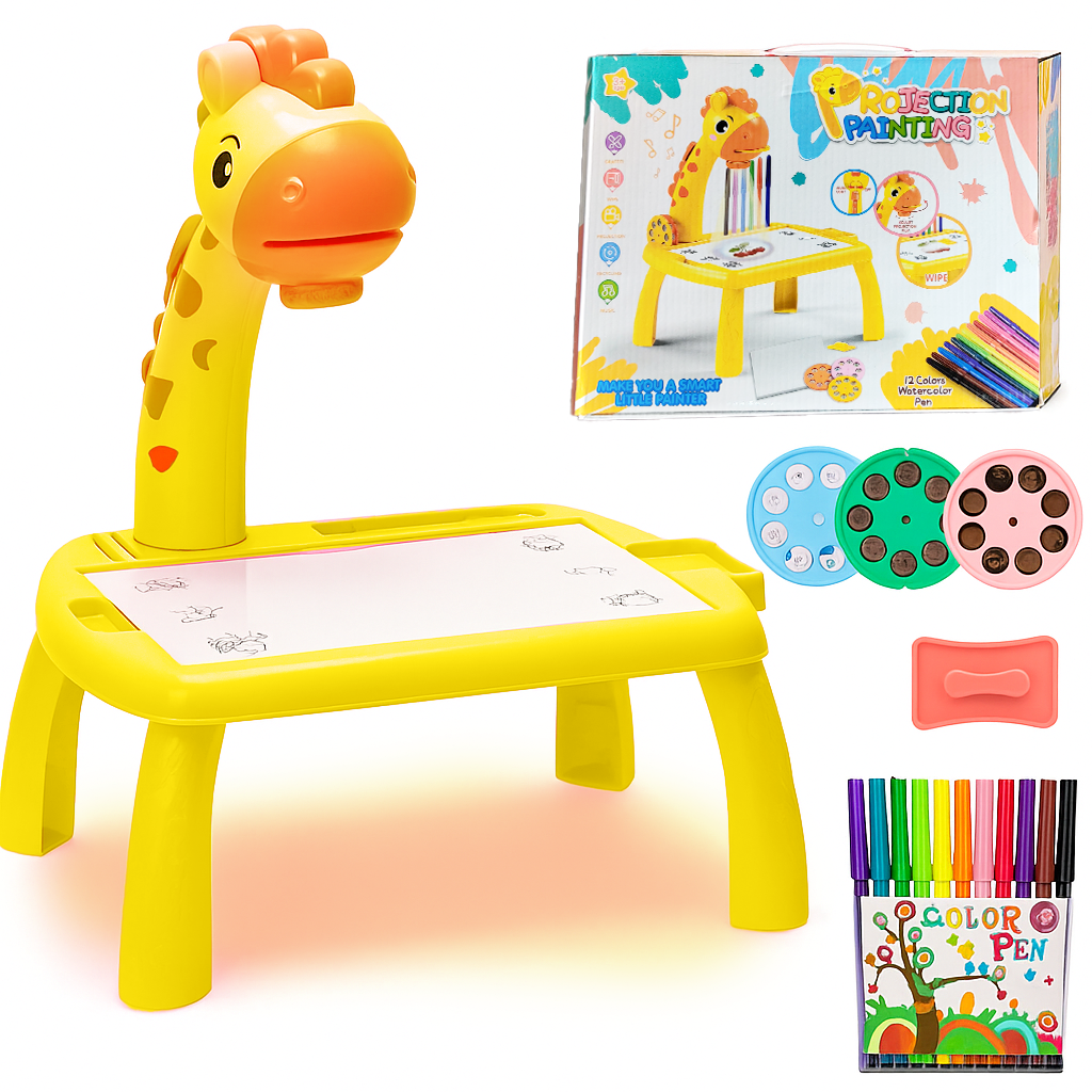 LED Giraffe 123 Drawing Projector Table with Music | Perfect Birthday Gift